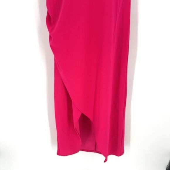 NWT RACHEL Rachel Roy One Shoulder Dress Pink Sizzle XL Elegant Party Cocktail - Picture 4 of 12